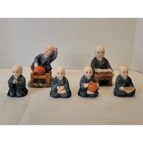 Yejin Craft Little Monks In Various Acts Of Daily Living Asian Tibetan Practice - Picture 1 of 9